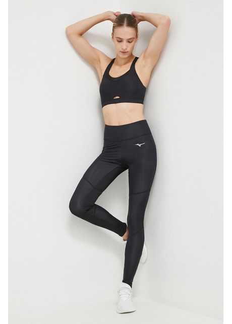 Mizuno leggins de alergare impulse core culoarea negru cu imprimeu