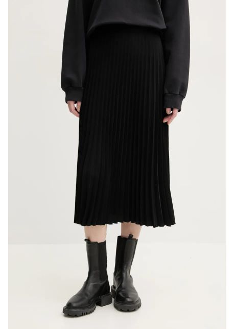 Mm6 maison margiela fusta culoarea negru midi evazati s52ma0198 s43455