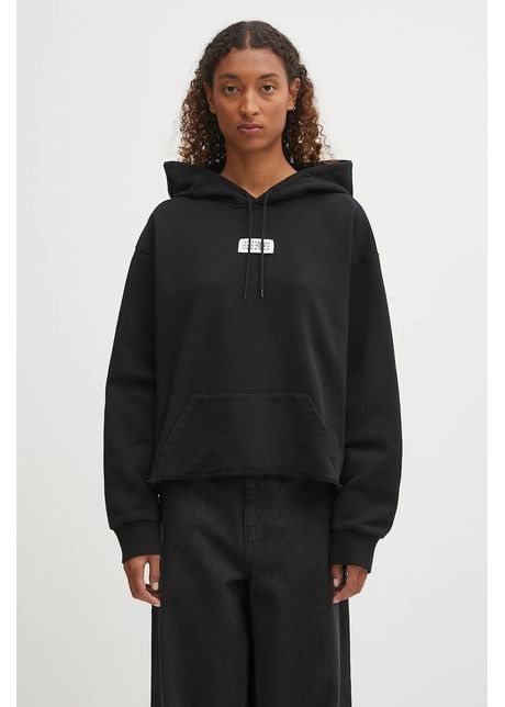 MM6 Maison Margiela hanorac de bumbac x MM6 Wardro culoarea negru, cu glugă, uni, S52GU0234.M25025.900