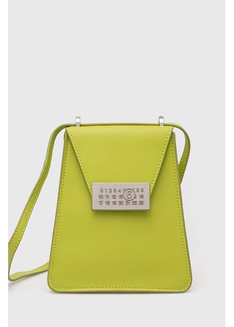 Mm6 maison margiela poseta de piele culoarea verde sb5wg0018