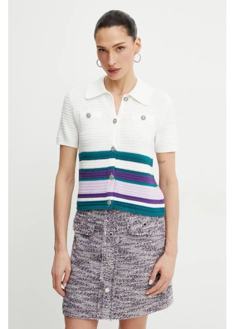 Morgan cardigan din bumbac michali femei culoarea alb michali