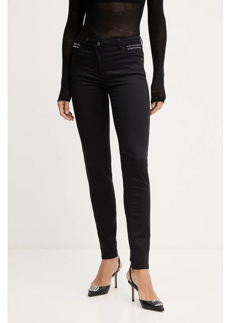 Morgan pantaloni culoarea negru, mulata, high waist