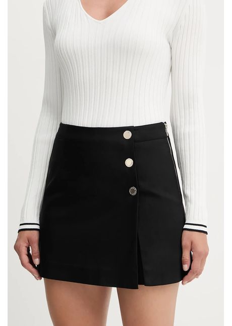 Morgan pantaloni scurți SHICK culoarea negru, cu imprimeu, high waist, SHICK
