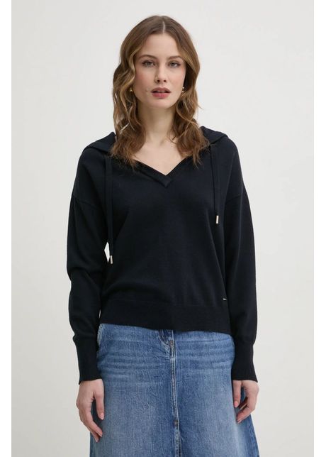 Morgan pulover mballon femei culoarea albastru marin light mballon