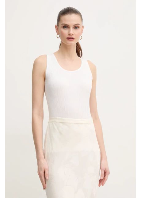 Mos mosh top din amestec de matase culoarea bej 168310