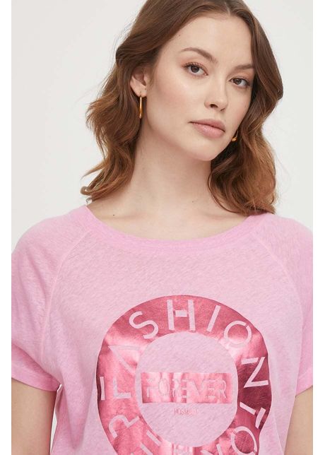 Mos mosh tricou din amestec de in culoarea roz