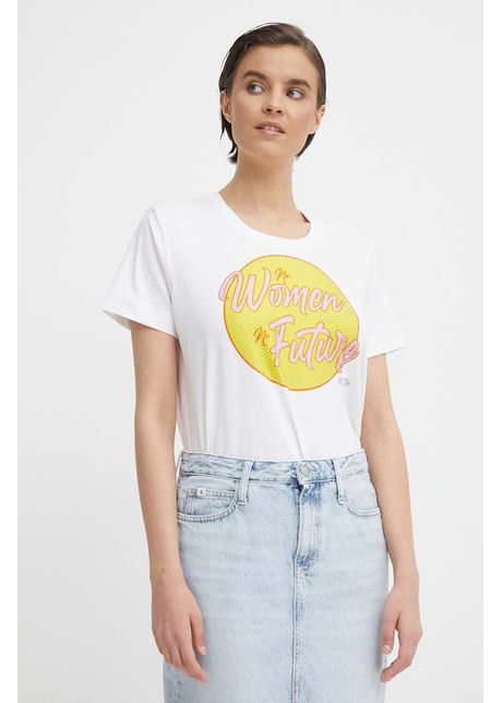 Mos mosh tricou din bumbac femei culoarea alb