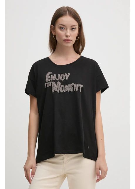Mos mosh tricou din bumbac femei culoarea negru 165380