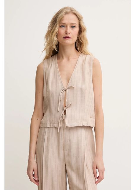 Mos mosh vest culoarea bej un singur rand de nasturi 169590