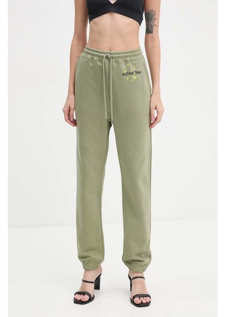 Moschino jeans pantaloni de trening din bumbac culoarea verde j0319 8732