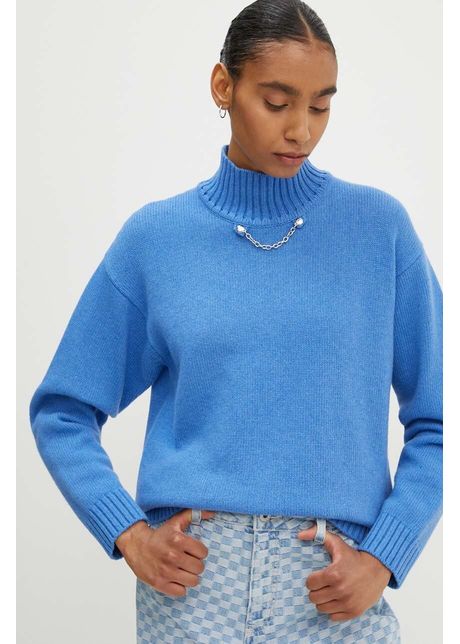 Moschino jeans pulover din amestec de lana femei cu turtleneck 0906 8204