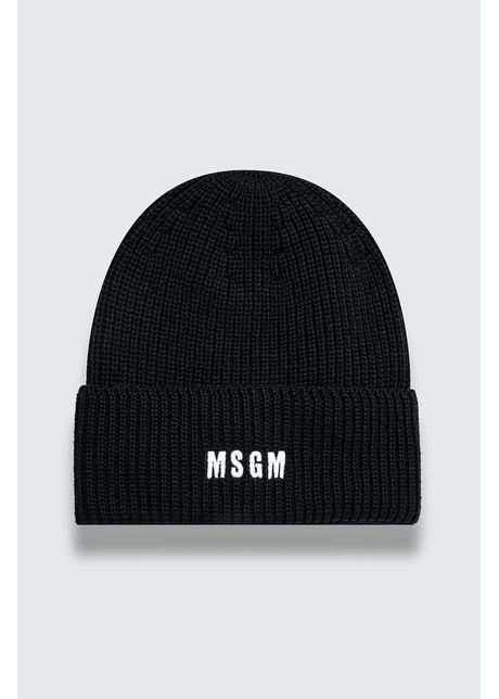 Msgm caciula de lana culoarea negru de lana din tricot gros 3740ml02 247575