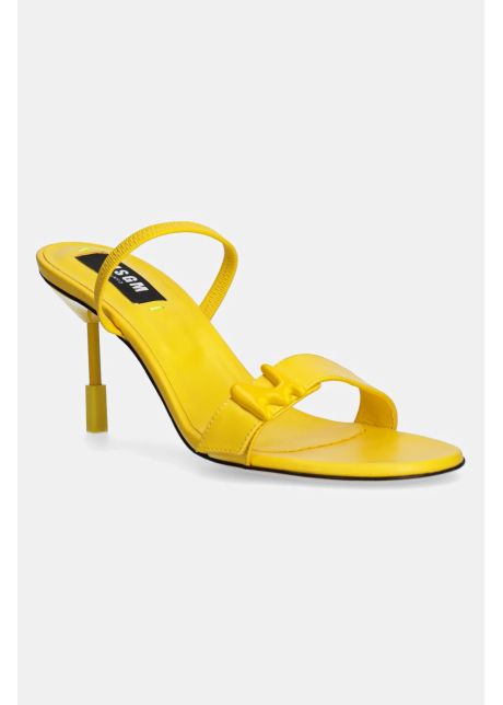 Msgm sandale de piele culoarea galben 3841mds837