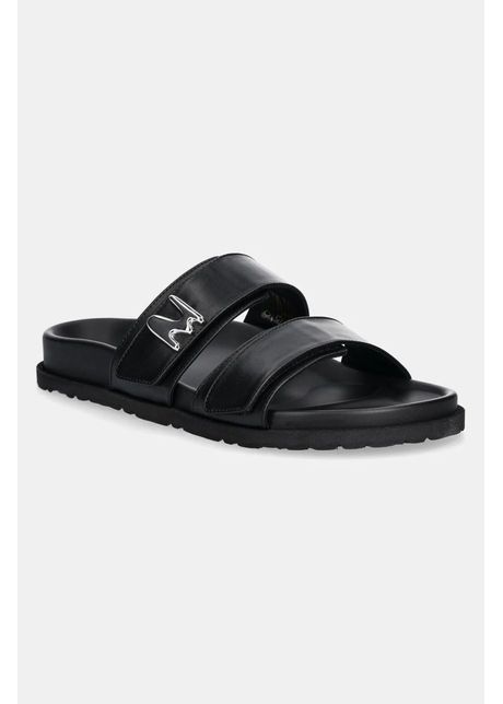Msgm slapi de piele femei culoarea negru 3841mds455