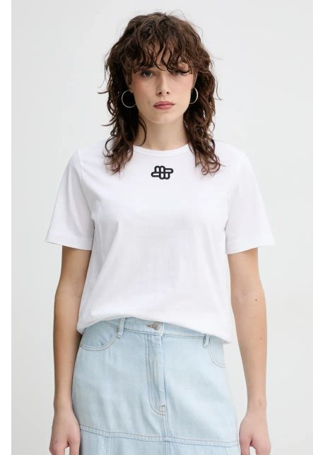 Munthe tricou din bumbac tylie femei culoarea alb 251110625160