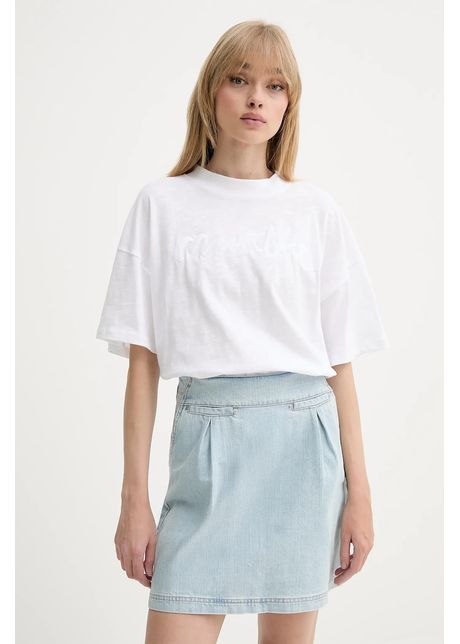 Munthe tricou din bumbac udello culoarea alb 255110025560
