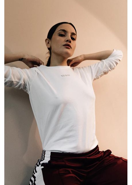 MUUV. longsleeve NEVER FOR MONEY ALWAYS FOR LOVE culoarea alb