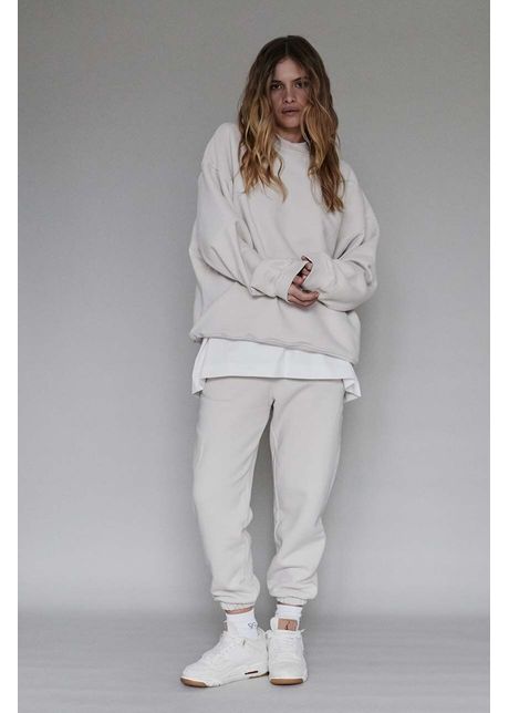 Muuv pantaloni de trening din bumbac 1990 culoarea bej neted