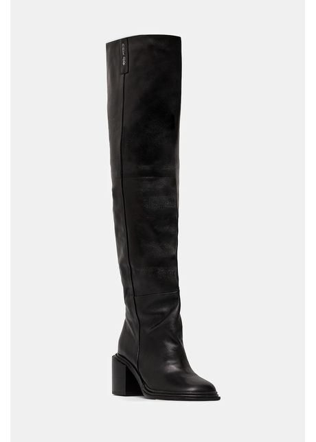 Naked Wolfe ghete de piele Nature culoarea negru, cu toc drept, Nature Nappa Prince Leather Black