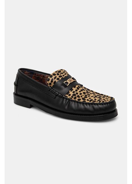 Naked wolfe mocasini de piele roma barbati culoarea negru roma leopard hair