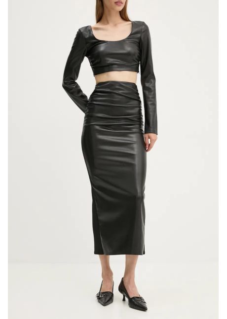 Nanushka fusta hester culoarea negru maxi creion nw24pfbs16097