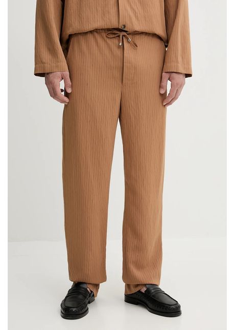Nanushka pantaloni demis culoarea maro drept nm25sspa11675