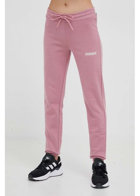 Napapijri pantaloni de trening culoarea roz neted