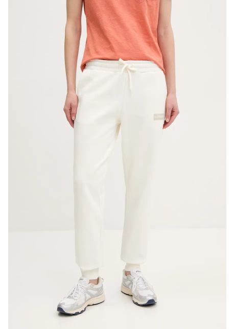Napapijri pantaloni m box femei culoarea alb cu imprimeu np0a4hz62061