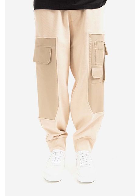 Neil barett pantaloni de trening din bumbac workwear loose sweatpnts culoarea bej drept bjp019ch s533s 3336 krem