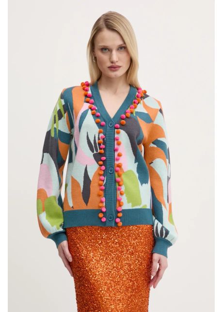 Never fully dressed cardigan balearic forrest femei culoarea turcoaz nfdkn573