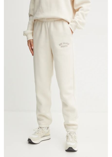 New balance pantaloni de trening culoarea bej cu imprimeu wp43500lin