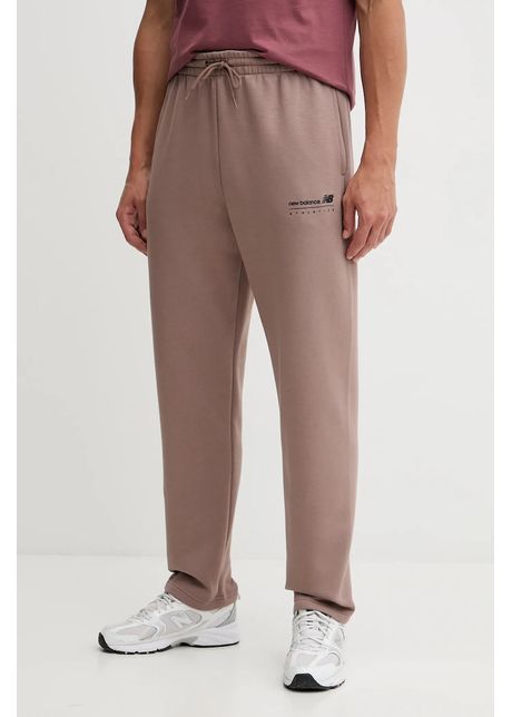 New Balance pantaloni de trening culoarea maro, uni, MP53508EAS