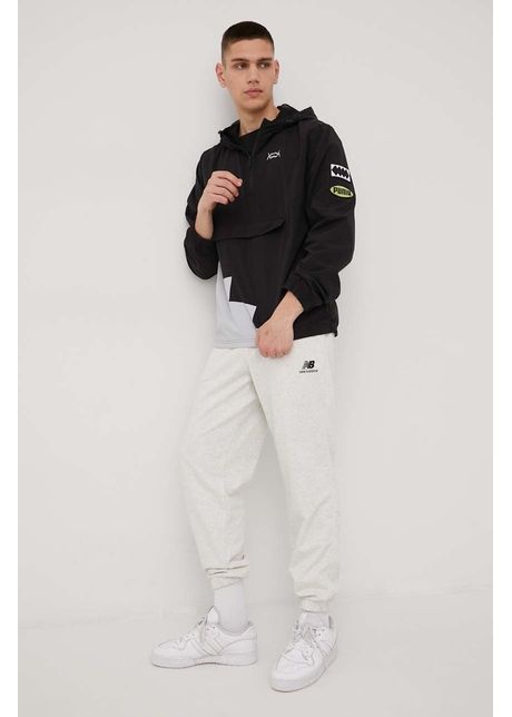 New balance pantaloni de trening din bumbac up21500sah b rba i culoarea gri uni up21500sah sah