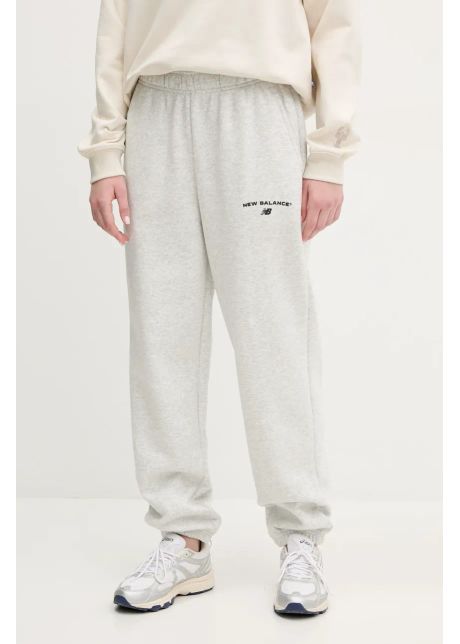 New balance pantaloni de trening femei culoarea gri melanj wp51500ahh