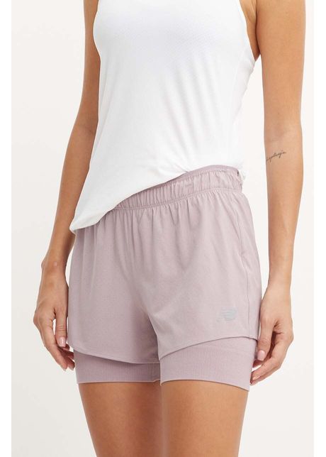 New balance pantaloni scur i de alergare culoarea violet neted medium waist ws41287icw