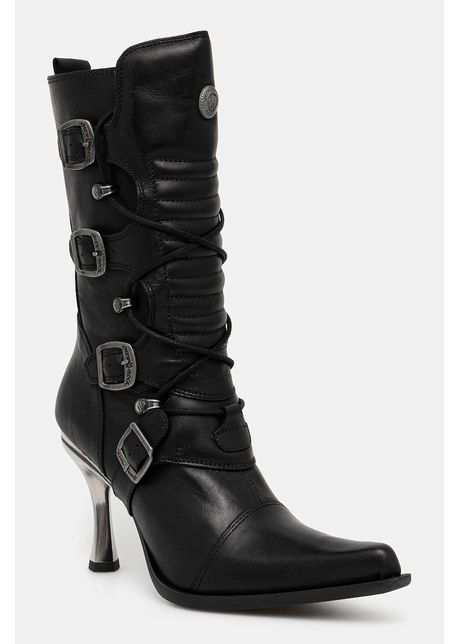 New rock cizme de piele culoarea negru cu toc cui m 9373 s2