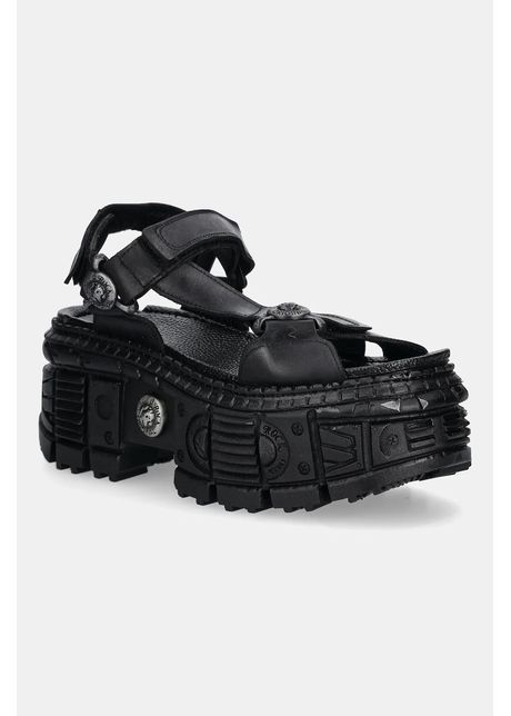 New rock sandale de piele itali culoarea negru m bios130 c7