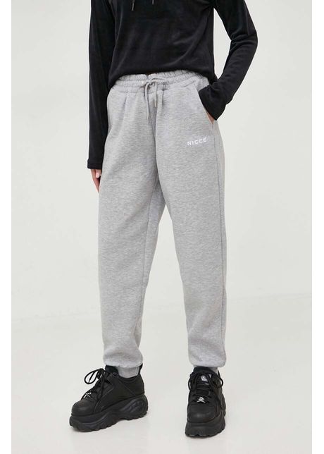 Nicce pantaloni de trening culoarea gri melanj