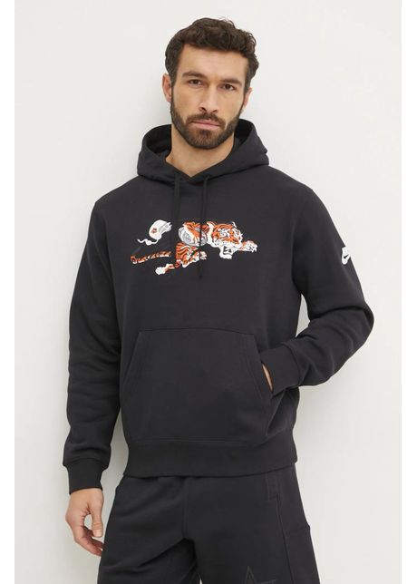 Nike bluza cincinnati bengals barbati culoarea negru cu glug cu imprimeu nkdk 00a 8xv 13l