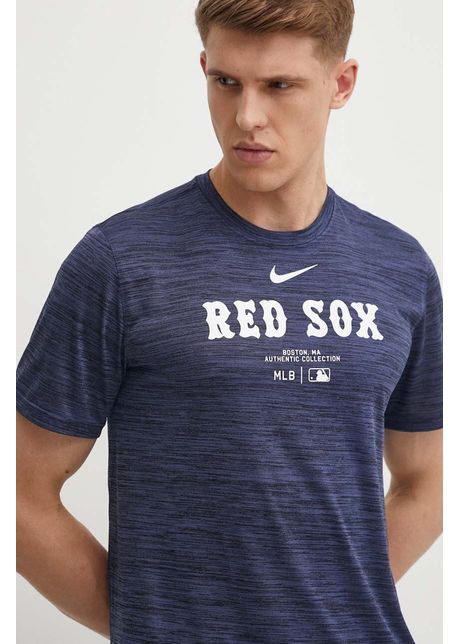 Nike tricou boston red sox barbati culoarea albastru marin cu imprimeu