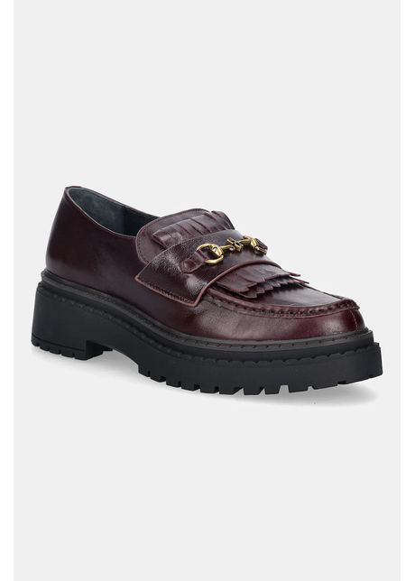 Nokwol mocasini de piele Perry Burgundy Leather culoarea bordo, cu platformă, Perry Burgundy Leather