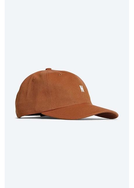 Norse projects apc de baseball din bumbac culoarea maro neted