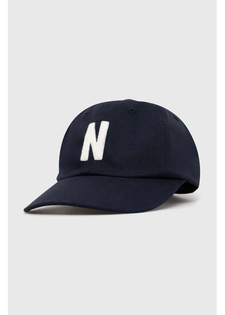 Norse projects apc de baseball din bumbac felt n twill sports cap culoarea albastru marin cu imprimeu n80 0128 7004