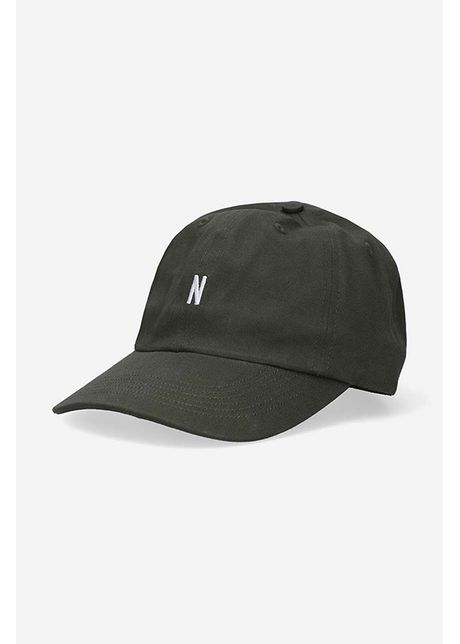 Norse projects apc de baseball din bumbac twill sports cap culoarea verde uni n80 0001 8109