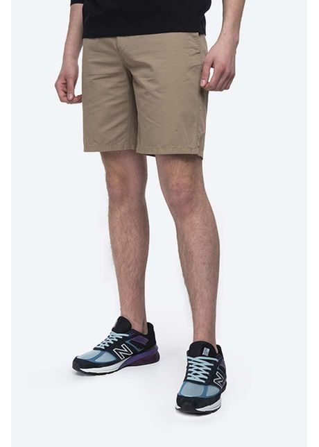 Norse projects pantaloni scur i din bumbac aros light twill shorts culoarea maro n35 0237 0966 0966