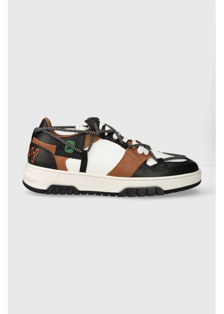 Off Play sneakers din piele SORRENTO culoarea maro, SORRENTO 1 WHITE BLACK COGNAC GREEN