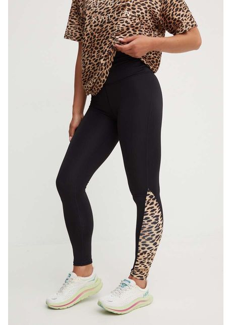 P e nation leggins de antrenament power move culoarea negru cu imprimeu 242g079