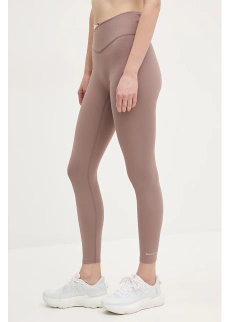 P e nation leggins de antrenament wander culoarea maro cu imprimeu 251g088