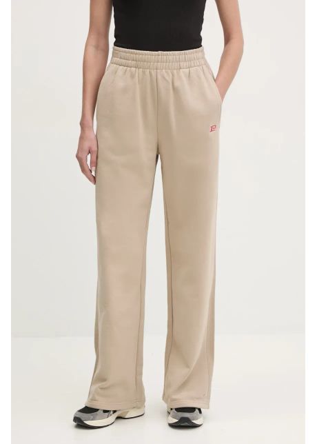 P e nation pantaloni de trening din bumbac eastside femei culoarea bej uni 251p272