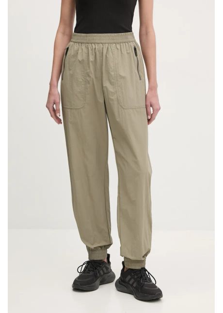 P e nation pantaloni pitlane femei culoarea verde uni 251p104